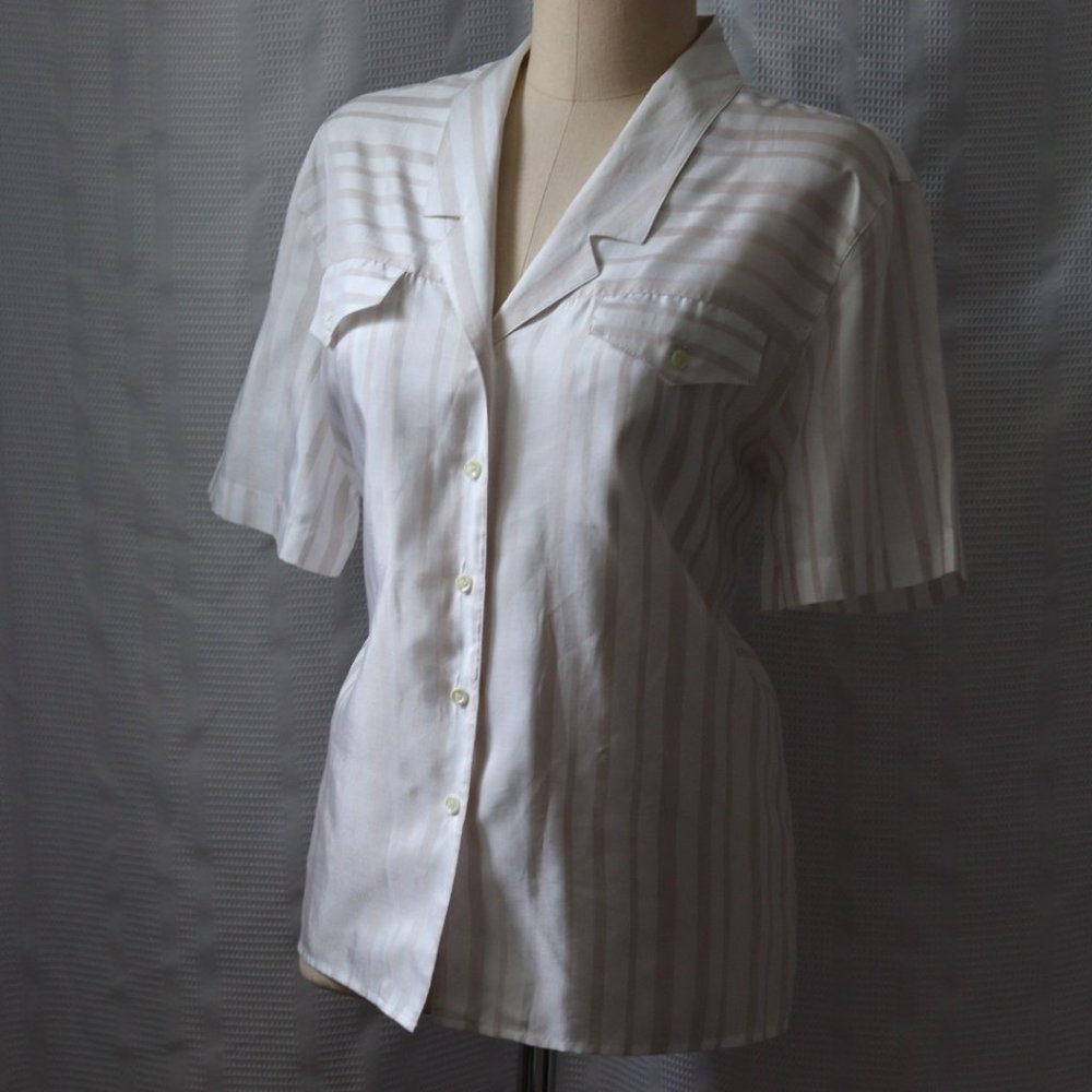 Shorts sleeve Vintage  button up blouse